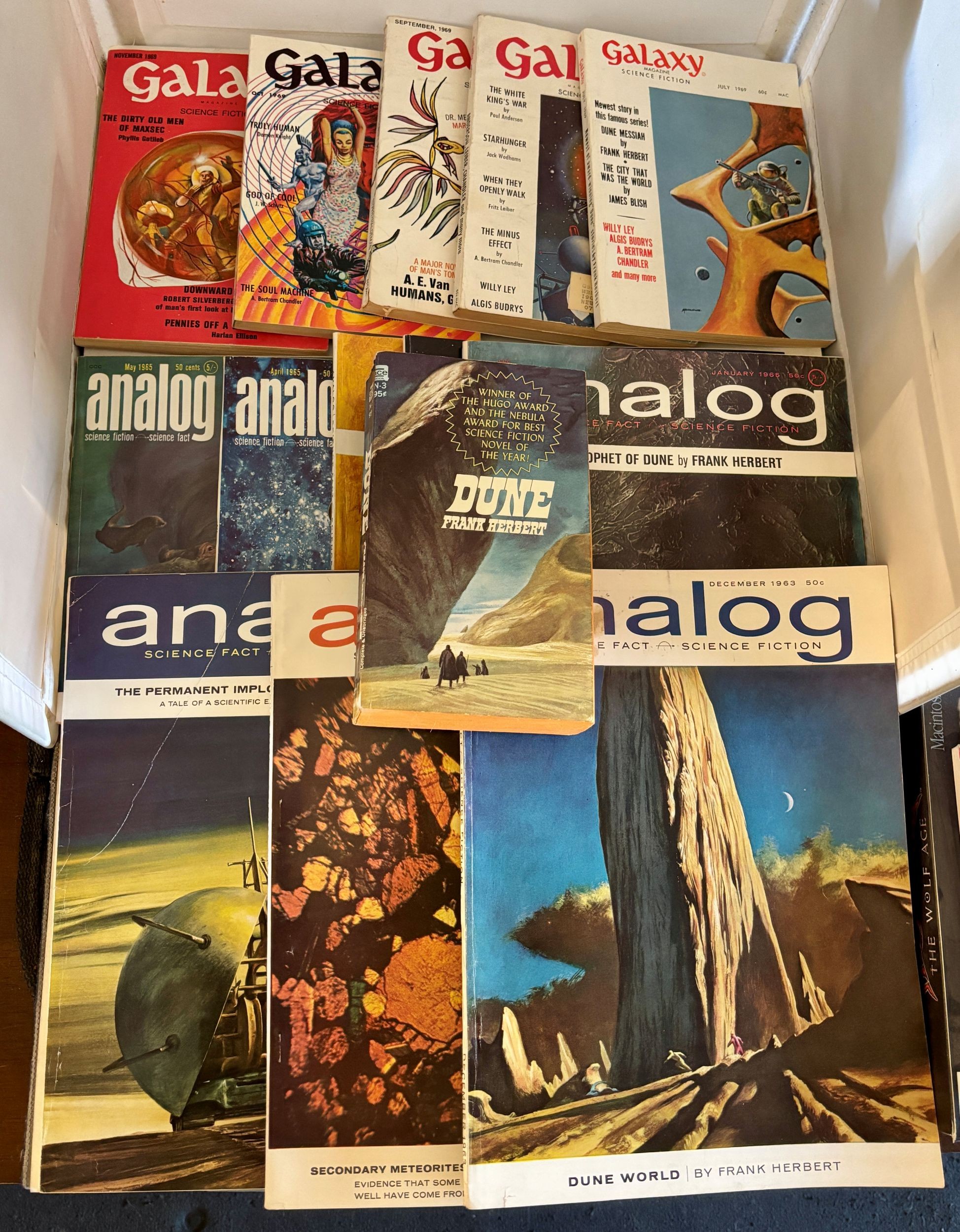 Image for Dune World, the Prophet of Dune, Dune Messiah and First Paperback Edition of DUNE; (14 Individual Items Including: Analog Mag Dec.1963 through Feb. 1964, Jan.1965 through May 1965, Galaxy Mag July 1969 through Nov. 1969, and Ace Book N-3n with Price .95 Cents 1965) Dune World, the Prophet of Dune, Dune Messiah and First Paperback Edition of DUNE; (14 Individual Items Including: Analog Mag Dec.1963 through Feb. 1964, Jan.1965 through May 1965, Galaxy Mag July 1969 through Nov. 1969, and Ace Book N-3n with Price .95 Cents 1965)