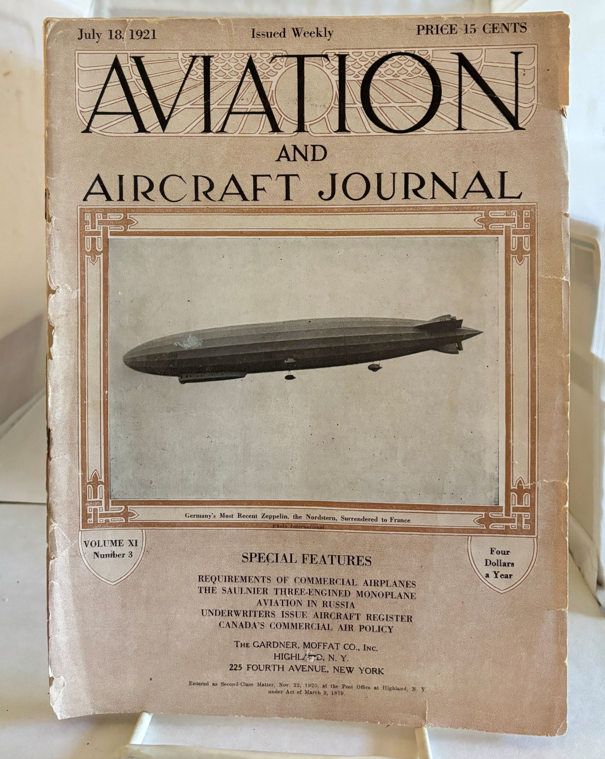 Aviation And Aircraft Journal; (July 18, 1921, Vol. XI Number 3)