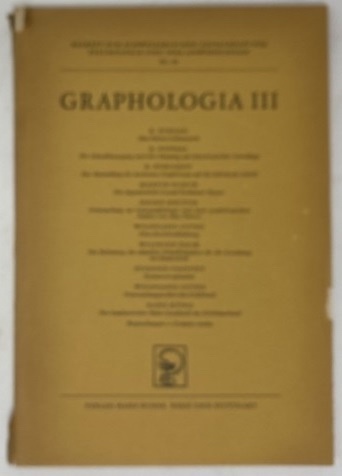 Image for Graphologia III: Beiheft Zur Schweizerischen Zeitschrift Fur Psychologie Und Ihre Anwendungen, Nr. 20