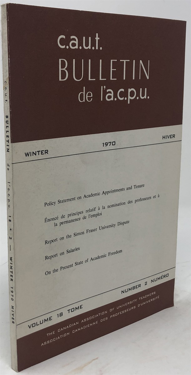 Image for C. A. U. T. Bulletin De L'A. C. P. U: Winter 1970 Volume 18, Number 2