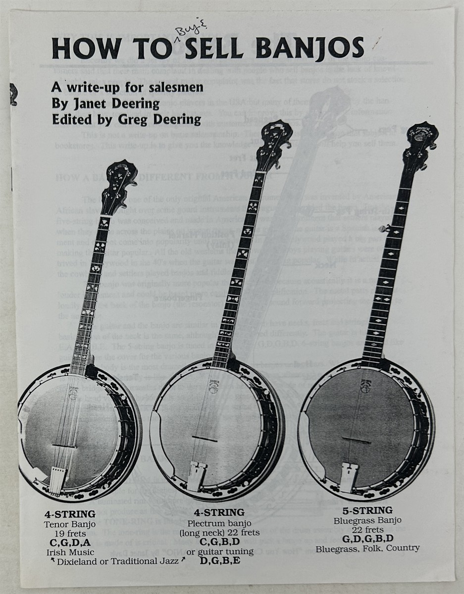 How to Sell Banjos A Write-Up for Salesmen