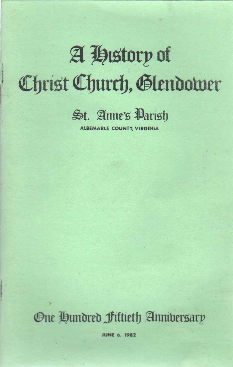 Image for A HISTORY OF CHRIST CHURCH, GLENDOWER, With a Preface by Virginia Moore