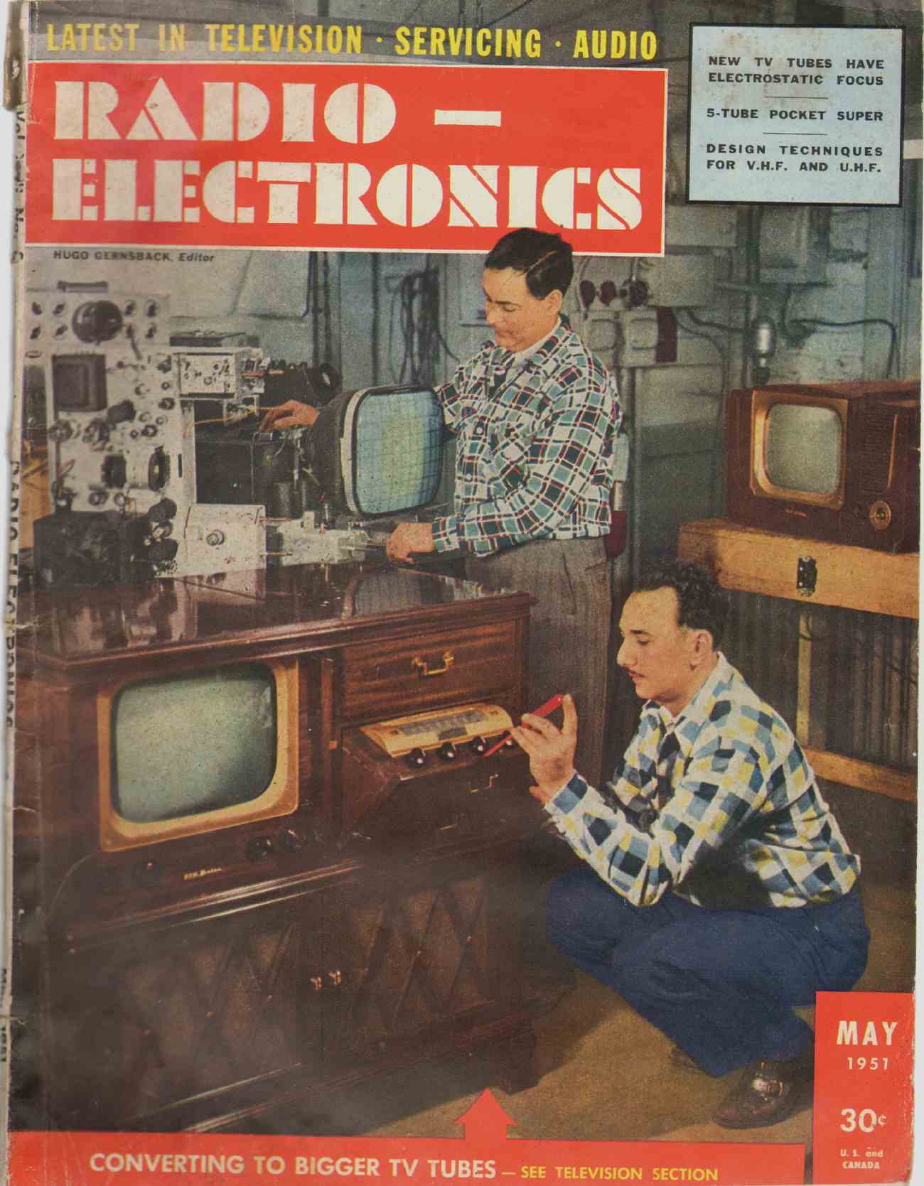 Gernsback, Hugo; editor - RADIO - ELECTRONICS May 1951 Volume Xxii, No. 8