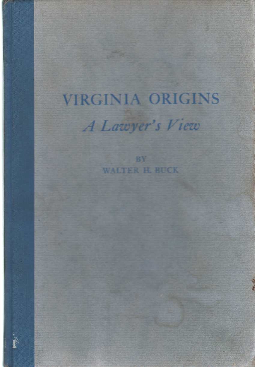 Image for VIRGINIA ORIGINS A Lawyer's View