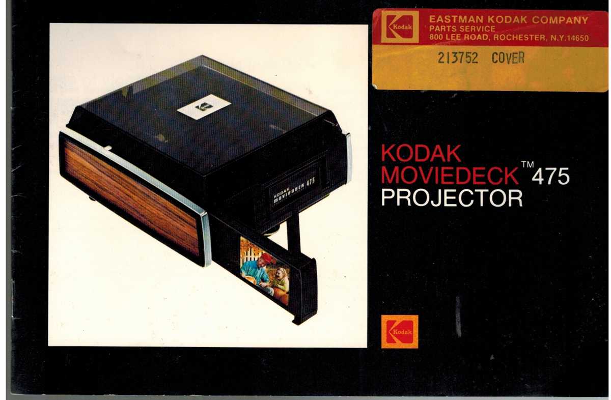 Kodak - KODAK MOVIEDECK 475 PROJECTOR MANUAL