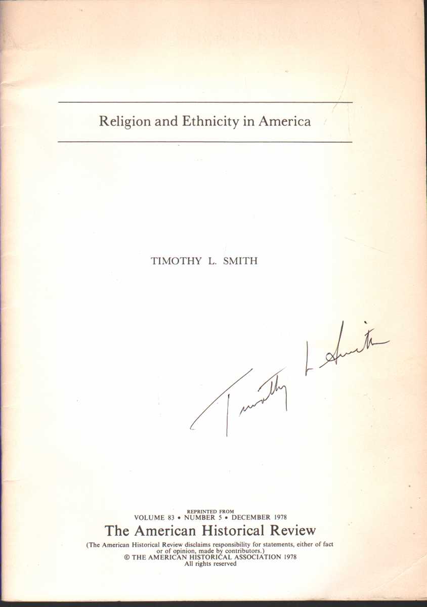 Smith, Timothy L - RELIGION AND ETHNICITY IN AMERICA Reprinted from the American Historical Review