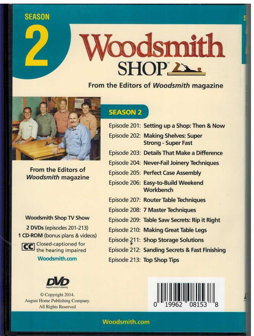 Woodsmith Magazine - WOODSMITH SHOP Season 2 with 3 Dvds