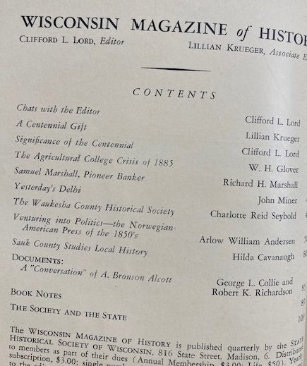 Wisconsin Magazine of History, Volume 32: 1948-49