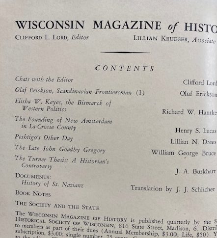 Wisconsin Magazine Of History, Volume 31: 1947-48