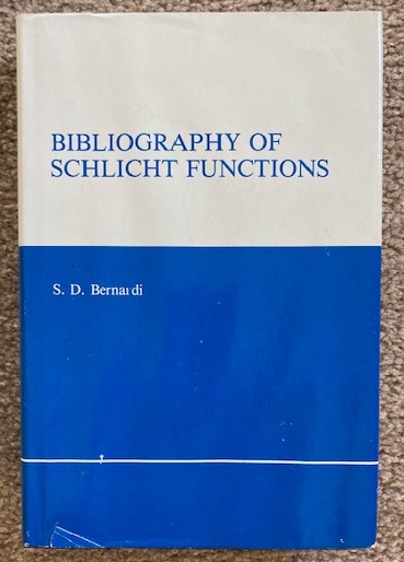 Bibliography of Schlicht Functions