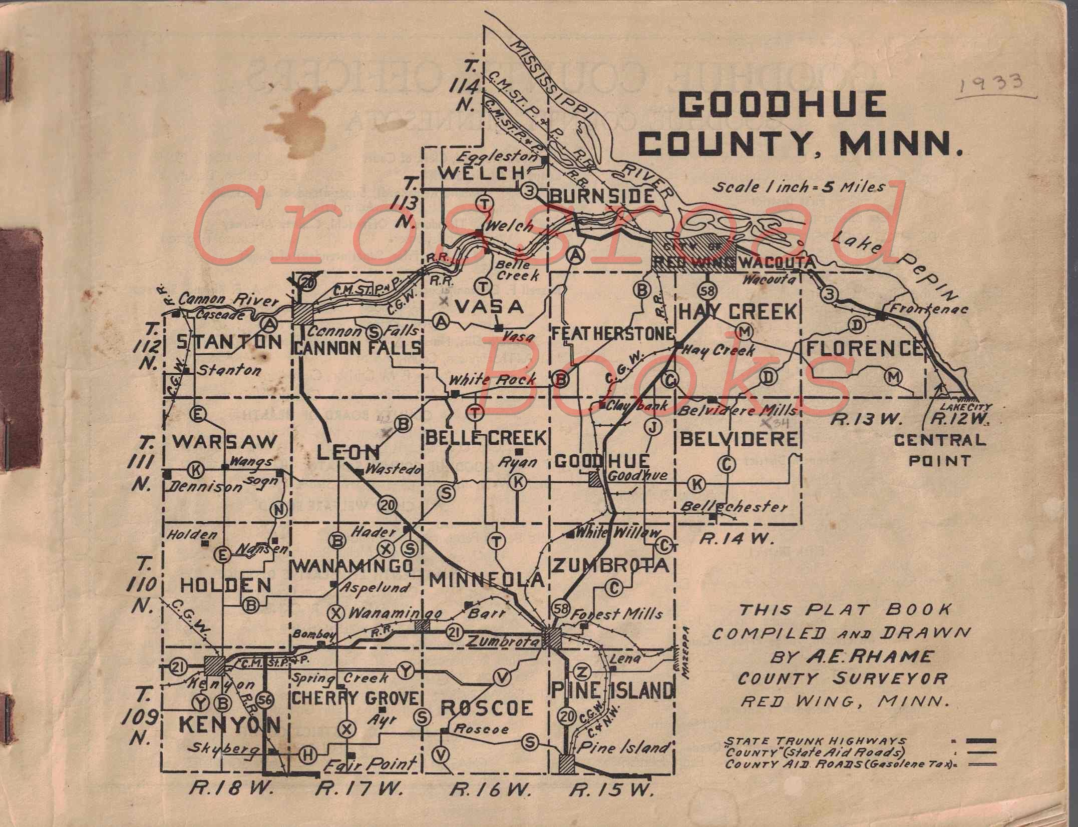 Goodhue County, Minnesota (ca. 1933 Plat Book)