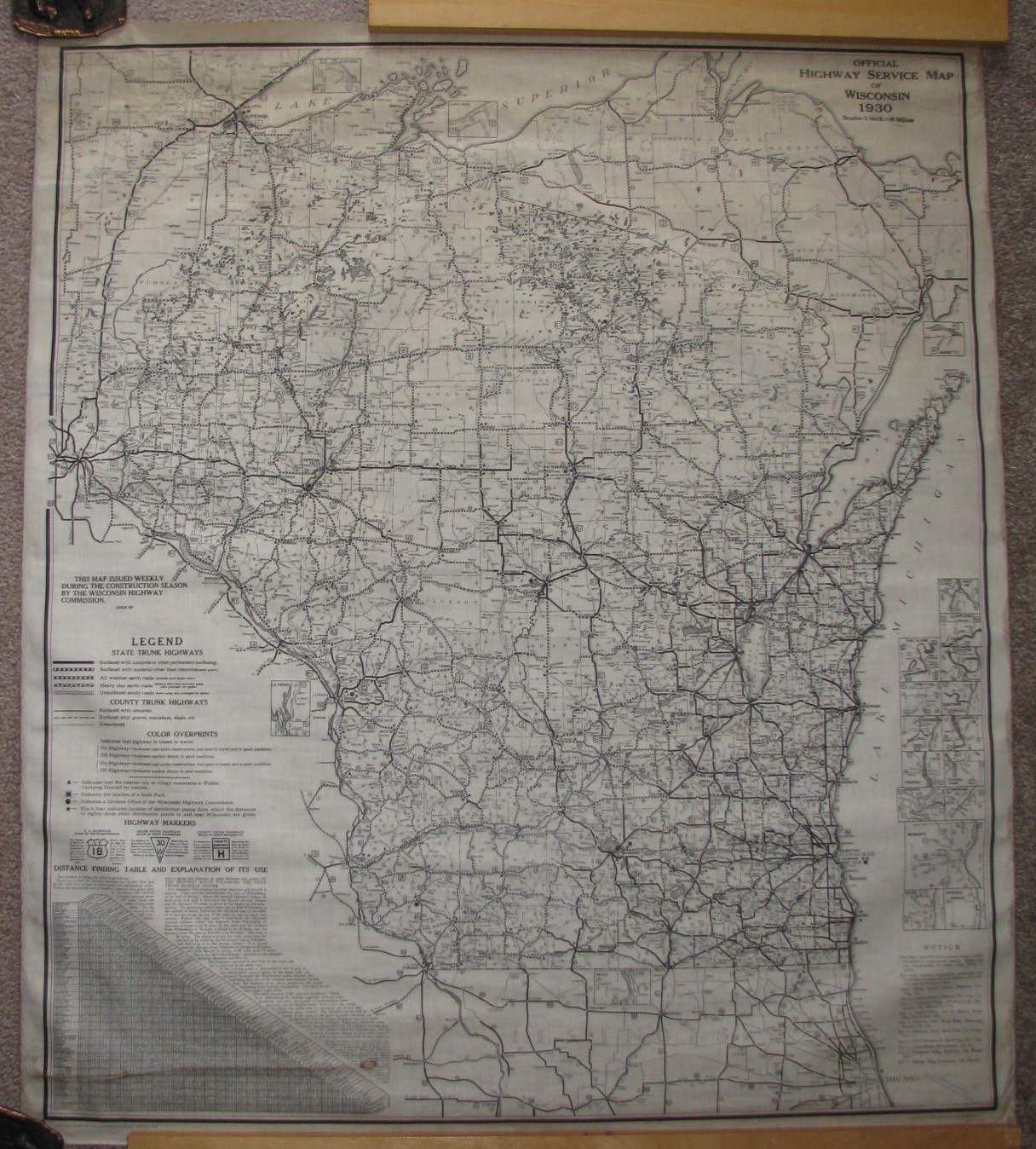 Image for Official Highway Service Map of Wisconsin, 1930 [large]