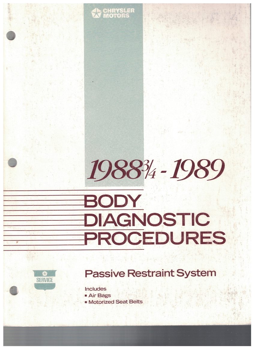 19883/4 1989 Body Diagnostic Procedures Passive Restraint System