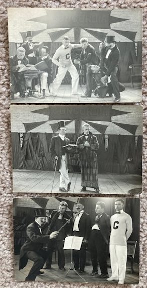 [Lot of 3 Vintage Postcards] Concordia Seminary Play Rehearsal [RPPC] [circa 1910's] [Theater]