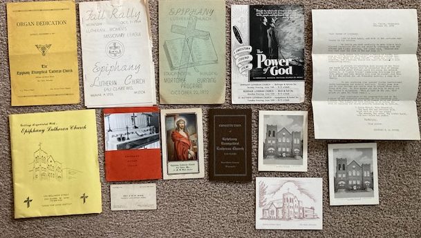[Lot of ephemera related to] Epiphany Evangelical Lutheran Church, Eau Claire, Wisconsin [13 items; 1930's - 1980's]