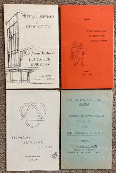 [Lot of 4 items of ephemera related to] Epiphany Lutheran Education Building, Eau Claire, Wisconsin [1957/1961/1965]