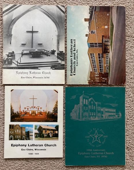 Lot of 4 church annuals/directories for Epiphany Lutheran Church, Eau Claire, Wisconsin [1970's-1990's]