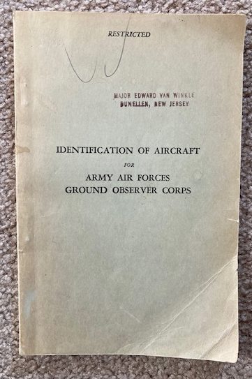 Identification of Aircraft for Army Air Forces Ground Observer Corps