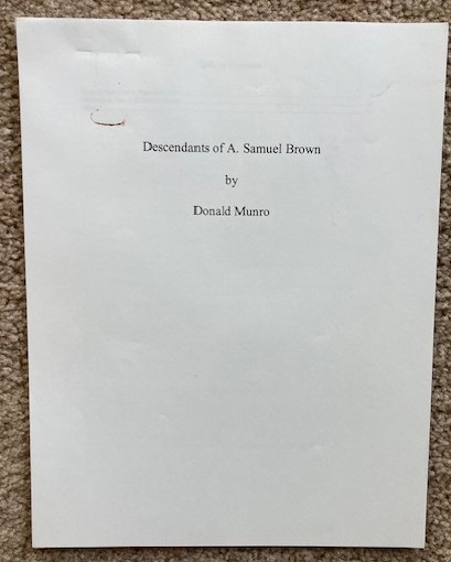 Descendants of A. Samuel Brown