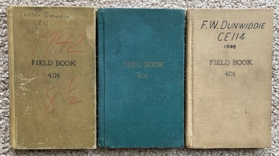 Lot of three University of Wisconsin (Madison) Architecture student course work Notebooks/Field Books [1940's]