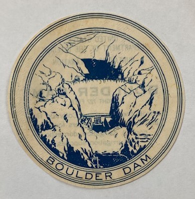 Boulder Dam [Recreation Area] Season Pass [Permit / Window Sticker / Decal] [circa 1939]