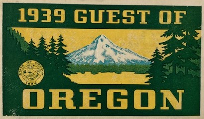 1939 Guest of Oregon: State of Oregon 1939 Non-Resident Permit [Drivers Vehicle Permit]