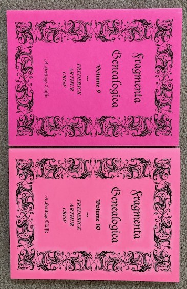 Fragmenta Genealogica, Volumes 9 & 10 [lot of 2 volumes]