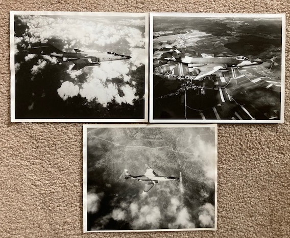 Lot of 3 Vintage Photographs of (unidentified) USAF Fighter Aircraft [B & W 8