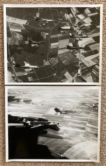 Lot of 2 Vintage Photographs of (unidentified) Fighter Aircraft in Formation [NATO group] [B & W, 8