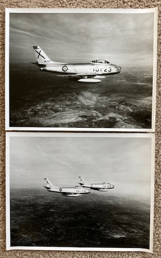 Lot of 2 Vintage Photographs of (unidentified) Military Aircraft [Possibly French] [B & W, 8