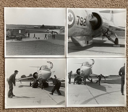 Lot of 4 Vintage Photographs of (unidentified) RCAF Military Aircraft and Ground Crews [B & W, 8