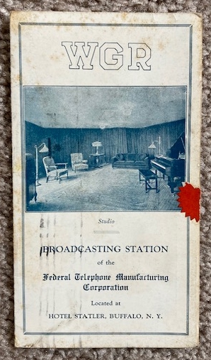 WGR Broadcasting Station of the Federal Telephone Manufacturing Corporation [Radio Reception Card] [1924]