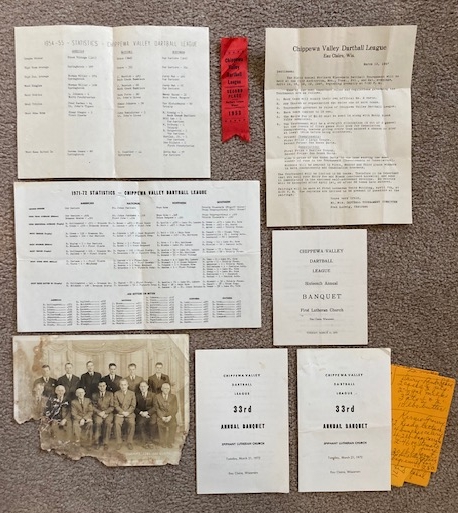 Lot of material related to the Chippewa Valley Dartball League in the Eau Claire, Wisconsin Area [1941-1972]