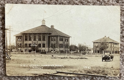 Postcard [RPPC]: Glendive, Montana High School [1925]