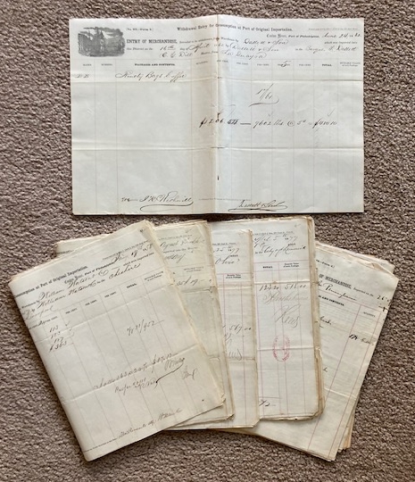Lot of Custom House Documents, Port of Philadelphia [1858-1877]