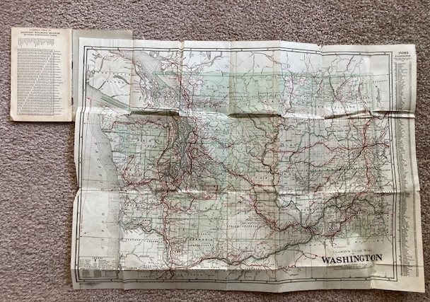 Clason's Green Guide:Washington [Road Map] [New Census Edition] [1920's]