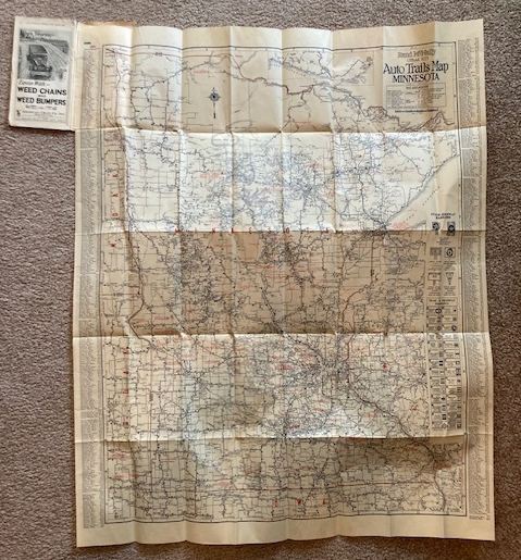Rand McNally official Auto Trails Map: Minnesota (1925) [Road Map]