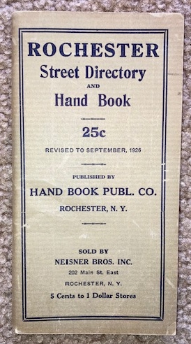 Rochester Street Directory and Hand Book (1926) [Rochester, New York]