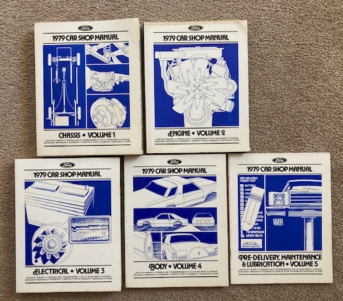 1979 Ford / Mercury / Lincoln Car Shop Manual; 5 Volume Set [Includes: V1 