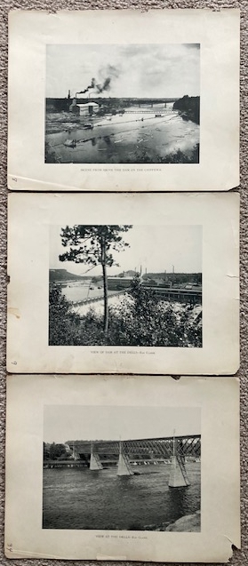 Lot of 3 Plates of Chippewa River views [from Art Work of Eau Claire and Chippewa Counties] [Dells Paper Mill]