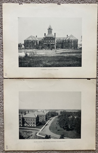 Lot of 2 Plates/Prints of Chippewa County Asylum [from Art Work of Eau Claire and Chippewa Counties] [Wisconsin]