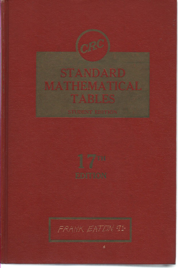 CRC Standard Mathematical Tables 17TH Edition
