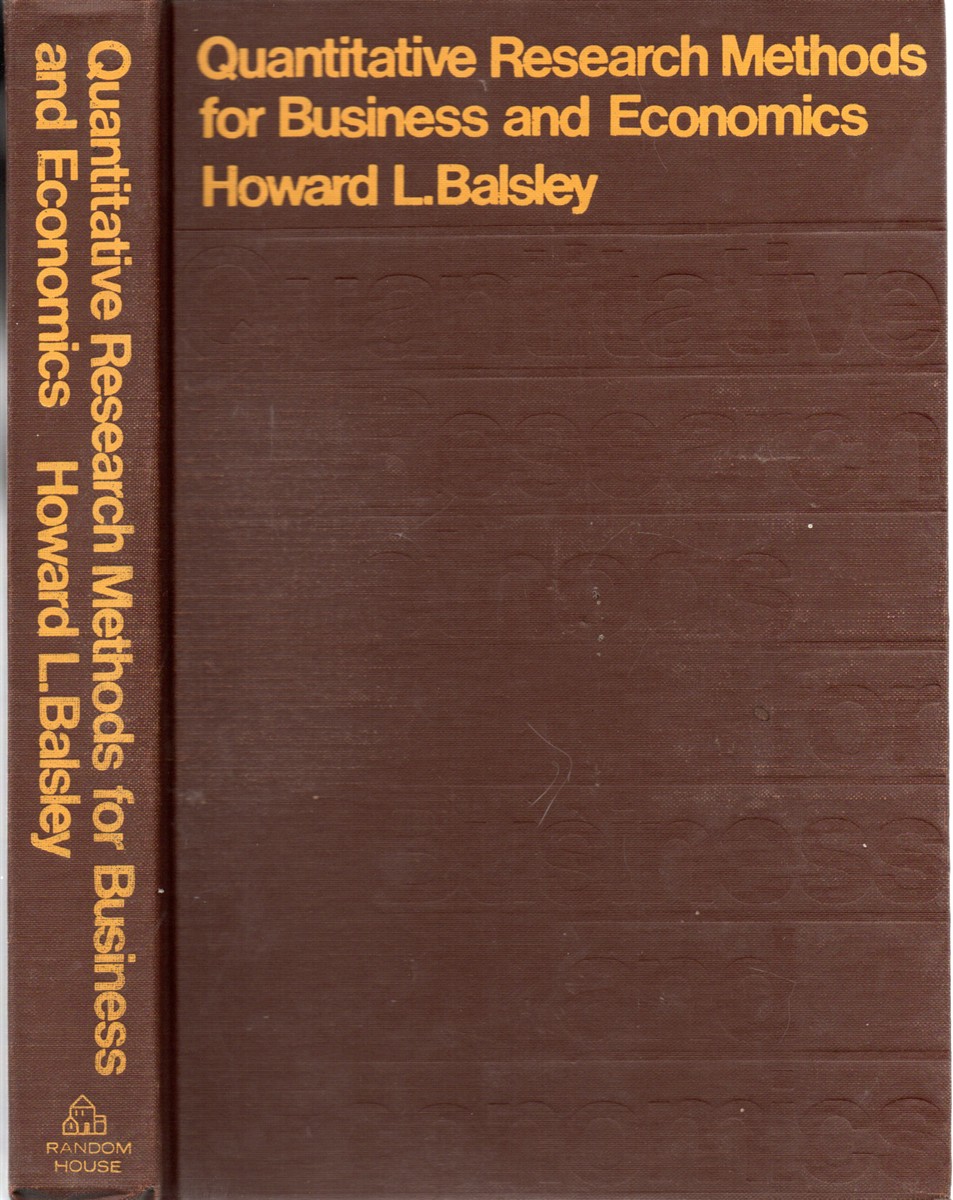 Quantitative Research Methods for Business & Economics,