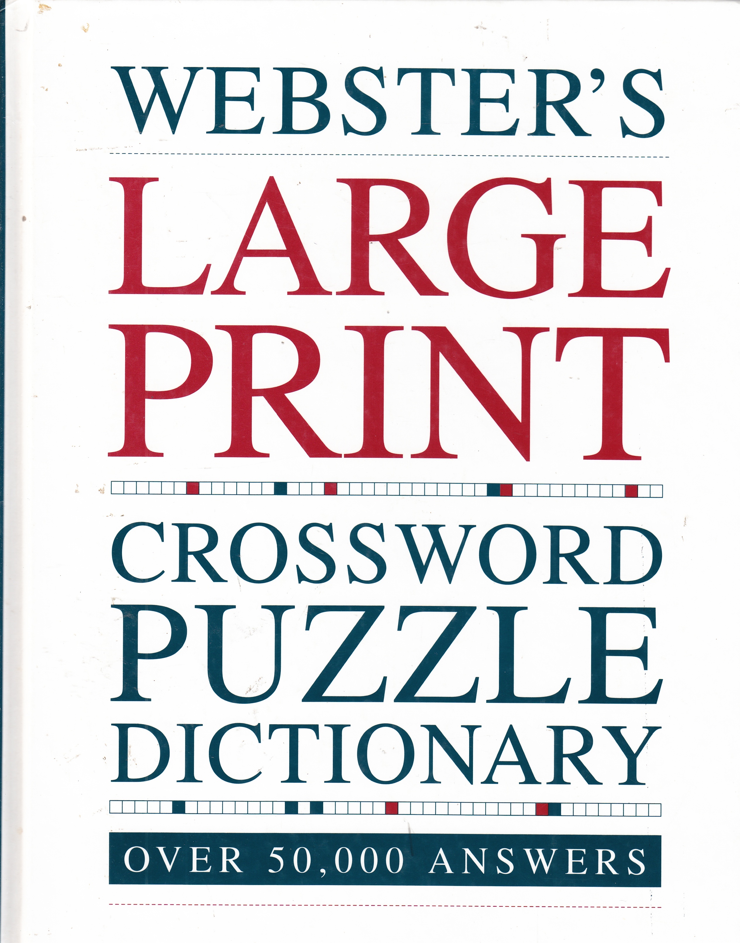 Image for Webster's Large Print - Crossword Puzzle Dictionary Over 50,000 Answers