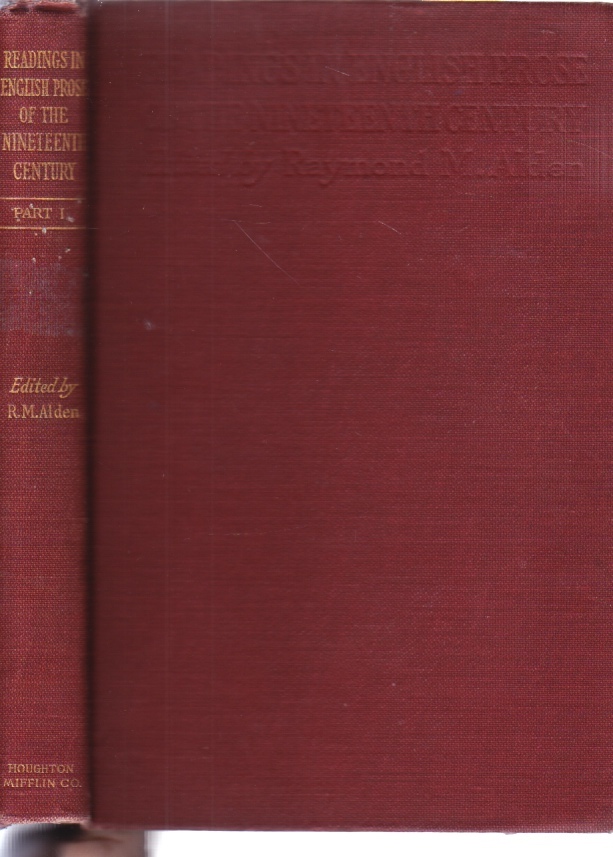 Image for Readings in the English Prose of the Nineteenth Century, Part I