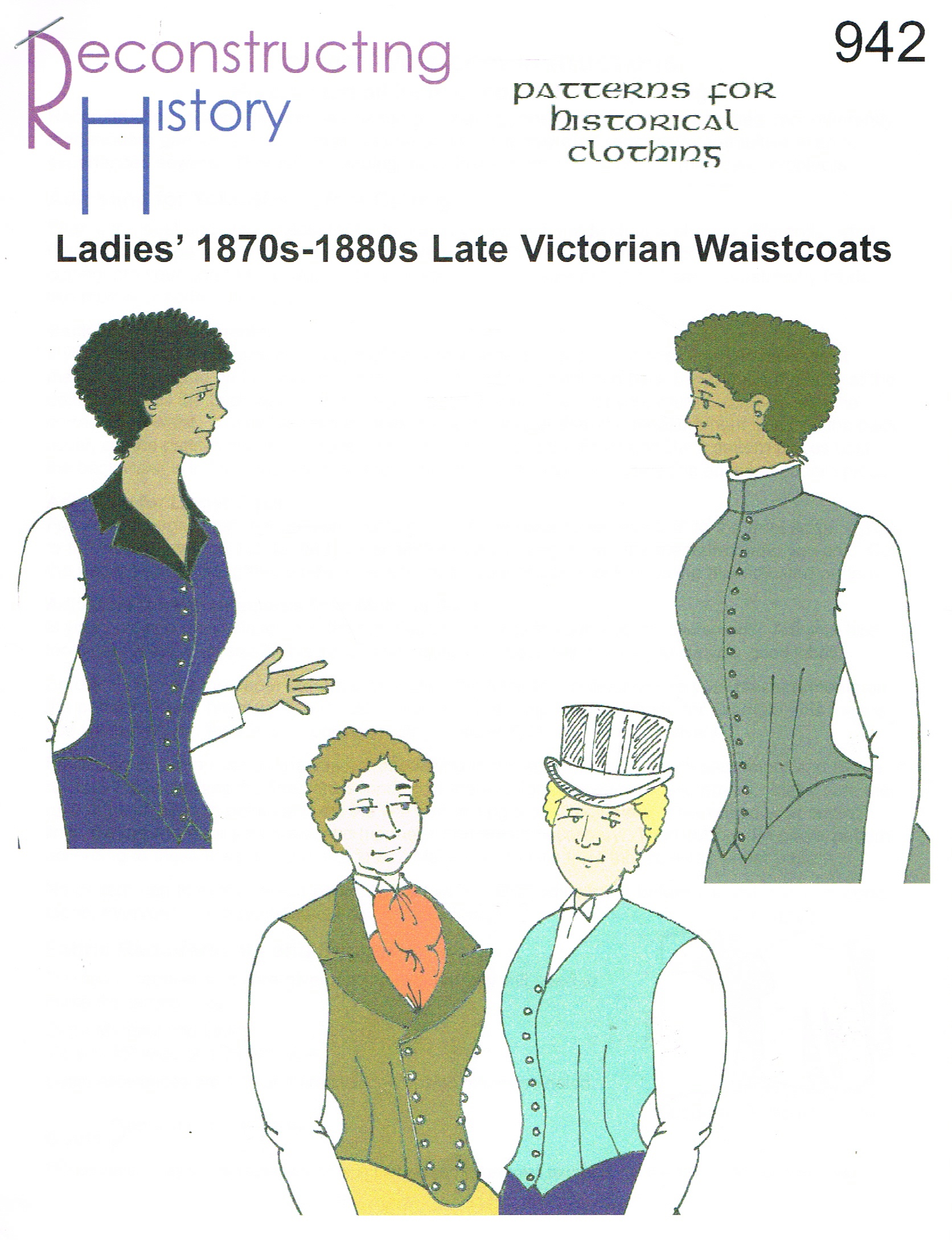 RH942: LADIES' WAISTCOAT FOR 1870S-1880S