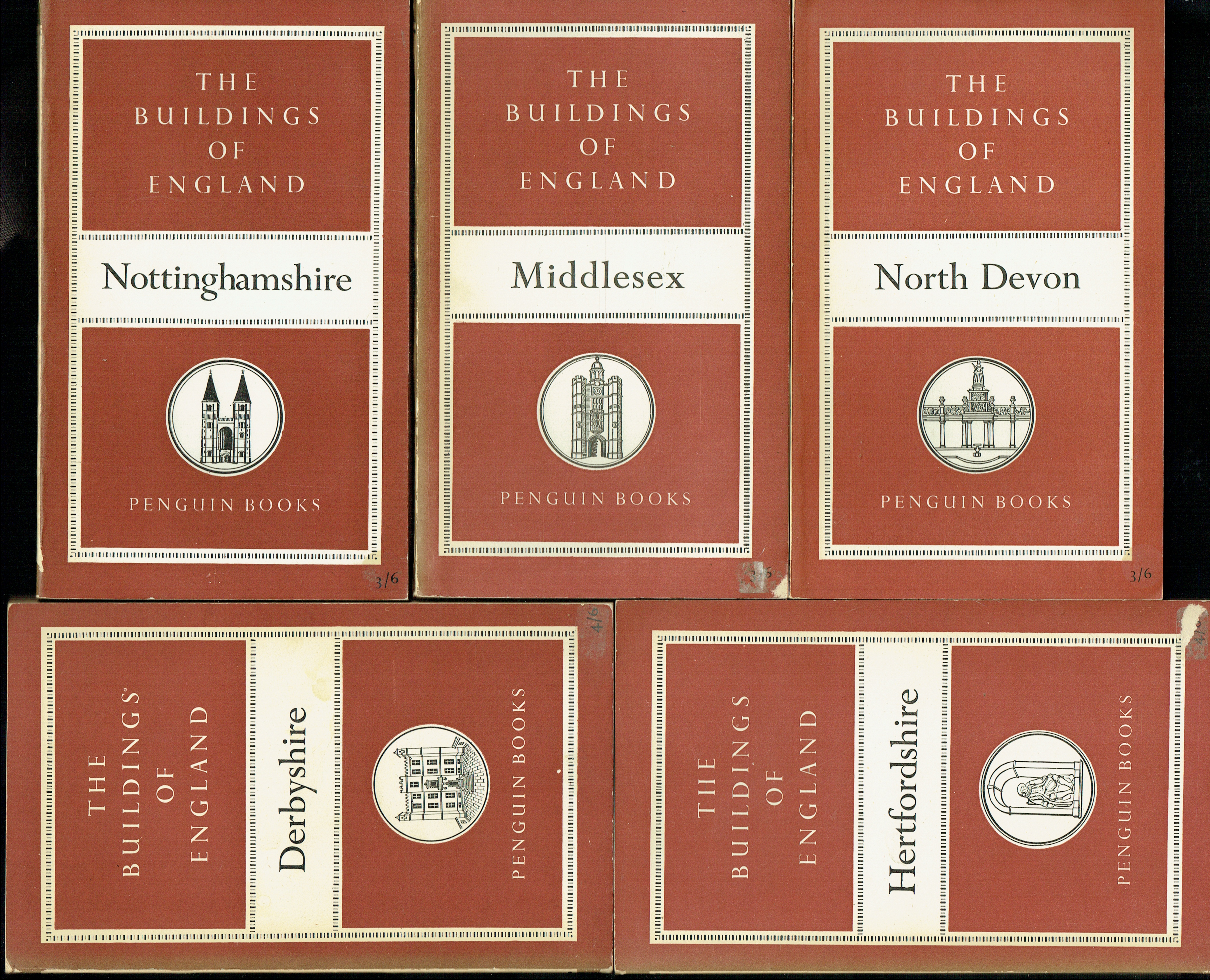 THE BUILDINGS OF ENGLAND (SET OF 5 BOOKS)