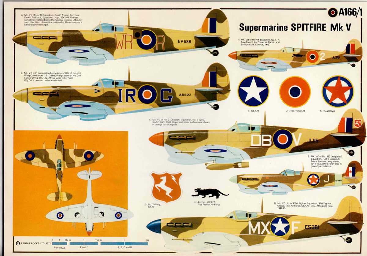 PROFILE DATA CARD A166/1: SUPERMARINE SPITFIRE MK V