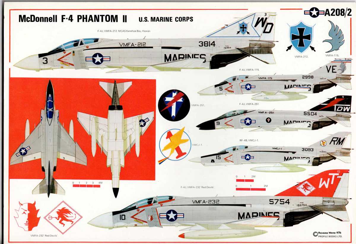 PROFILE DATA CARD A208/2: MCDONNELL F-4 PHANTOM II - US MARINE CORPS