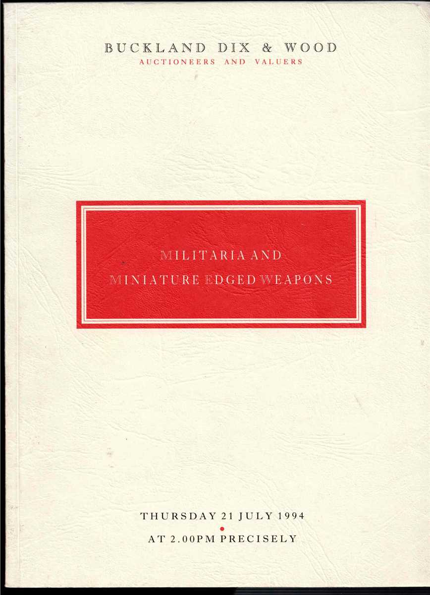 AUCTION OF MILITARIA INCLUDING THE IMPORTANT COLLECTION OF MINIATURE EDGED WEAPONS FORMED BY THE LATE ALAN G. MERSH (1994)